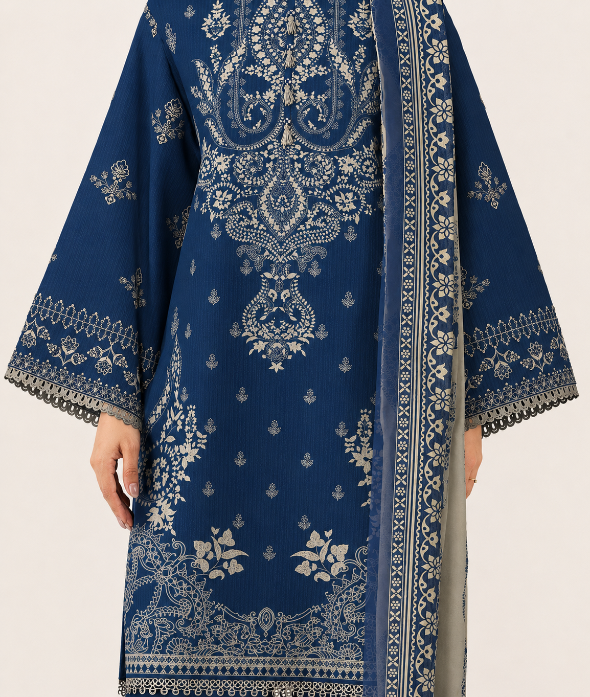 3 PIECE - DIGITAL PRINTED EMBROIDERED LAWN SUIT (Unstitched)