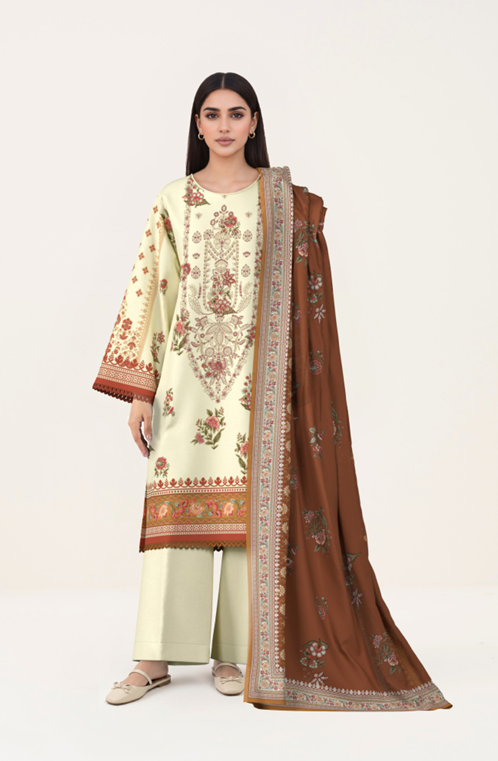 3 PIECE - DIGITAL PRINTED EMBROIDERED LAWN SUIT (Unstitched)