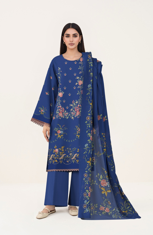 3 PIECE - DIGITAL PRINTED EMBROIDERED LAWN SUIT (Unstitched)