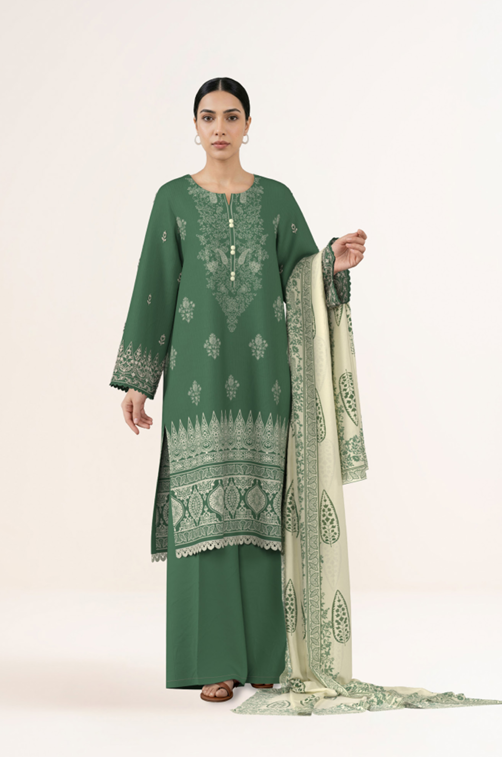 3 PIECE - DIGITAL PRINTED EMBROIDERED LAWN SUIT (Unstitched)