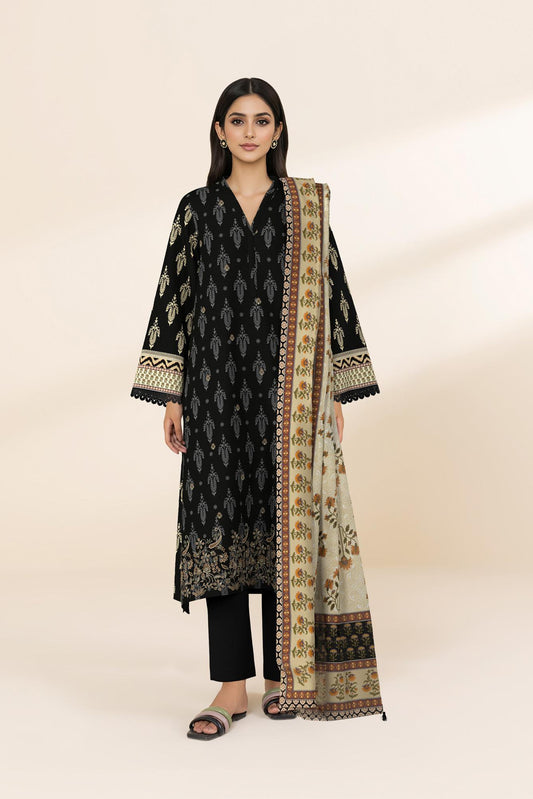 3 PIECE - DIGITAL PRINTED EMBROIDERED LAWN SUIT (Unstitched)