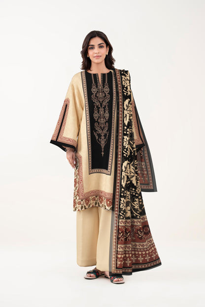 3 PIECE - DIGITAL PRINTED EMBROIDERED LAWN SUIT (Unstitched)