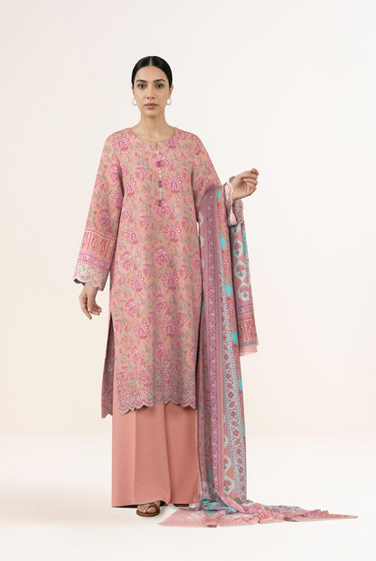 3 PIECE - DIGITAL PRINTED EMBROIDERED LAWN SUIT (Unstitched)