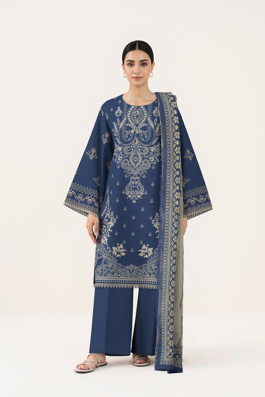 3 PIECE - DIGITAL PRINTED EMBROIDERED LAWN SUIT (Unstitched)