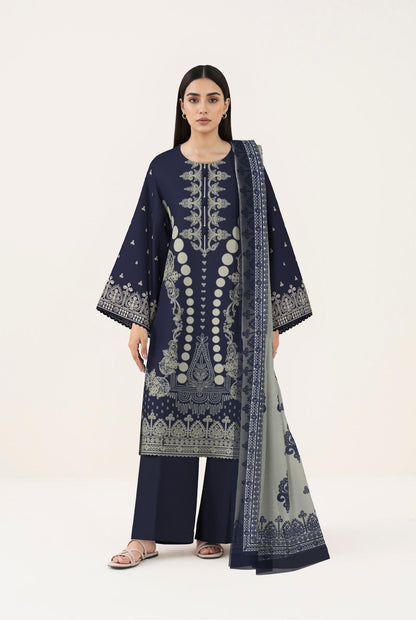3 PIECE - DIGITAL PRINTED EMBROIDERED LAWN SUIT (Unstitched)